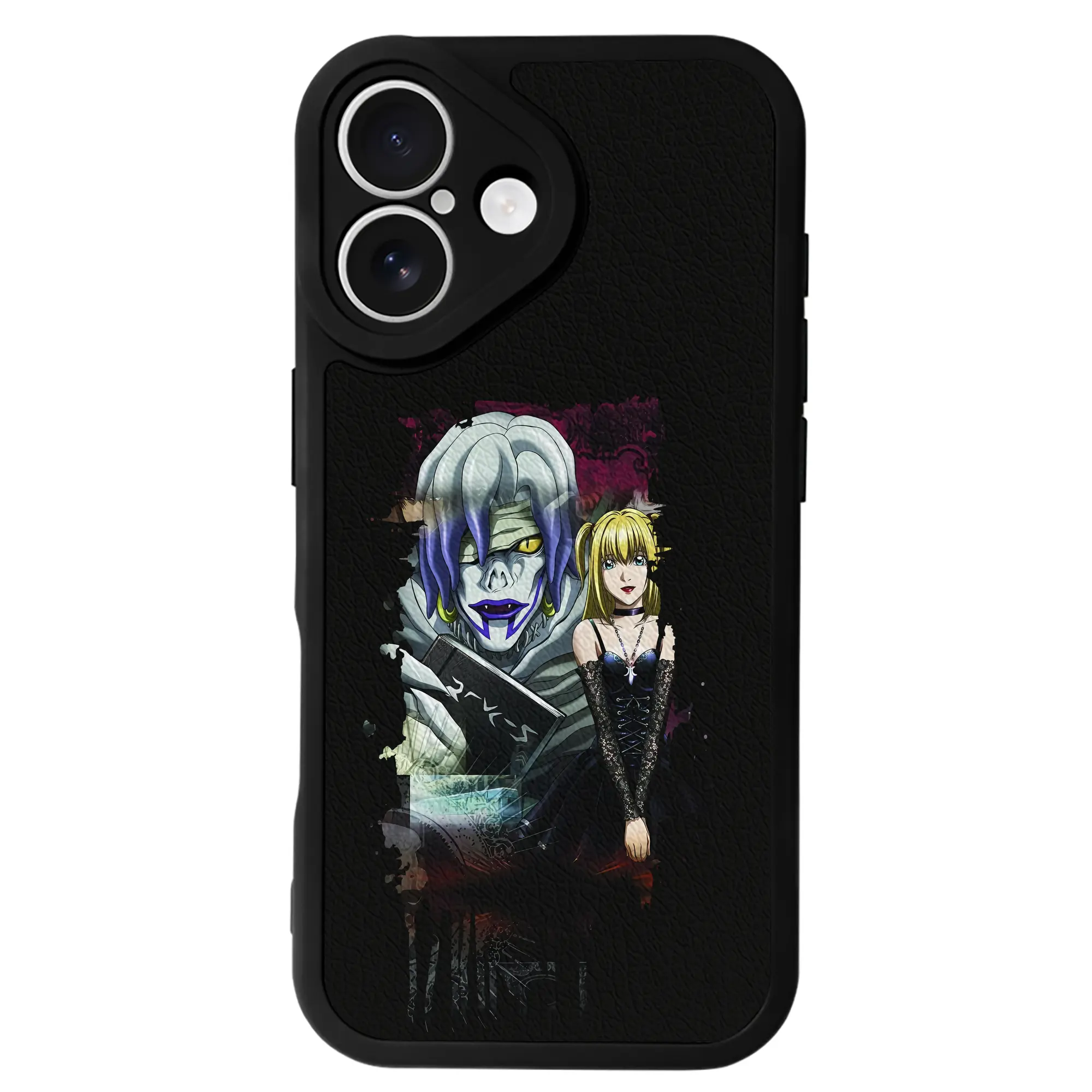 デスノート グッズ,弥海砂 - IPhone 16シリーズ対応 ・ シリコンスマホケース ・ レザー調 ・ 高精度フィット ・ 耐衝撃 ・ ワイヤレス充電対応 ・ 精密カット